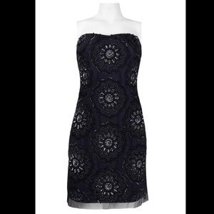 Adrianna Papell Strapless Short Beaded Dress - 4